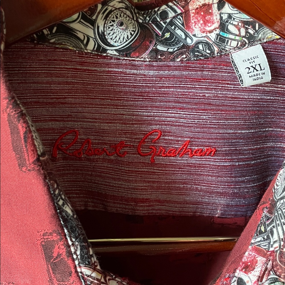 Robert Graham Burgundy Patterned Button-Down Shirt - image 2